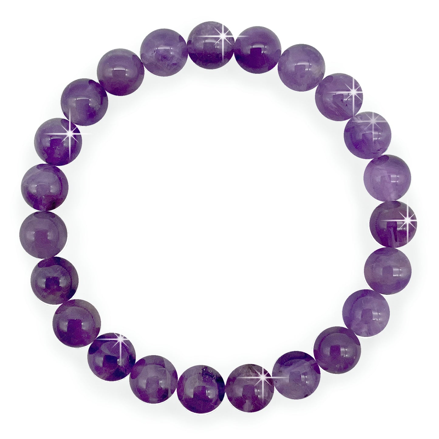 { Georgiadis } - Stunning 8mm Amethyst Gemstone Bracelet, Calming, Promotes Spiritual Awareness, Colour Therapy Purple, Birthstone February, Gift, Love, Bracelet for Women