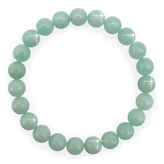 { Georgiadis } - Stunning 8mm Malaysia Jade Gemstone Bracelet, Peace, Wisdom and Balance, Aqua Colour, Heart Chakra, Gift, Love, Bracelet for Women